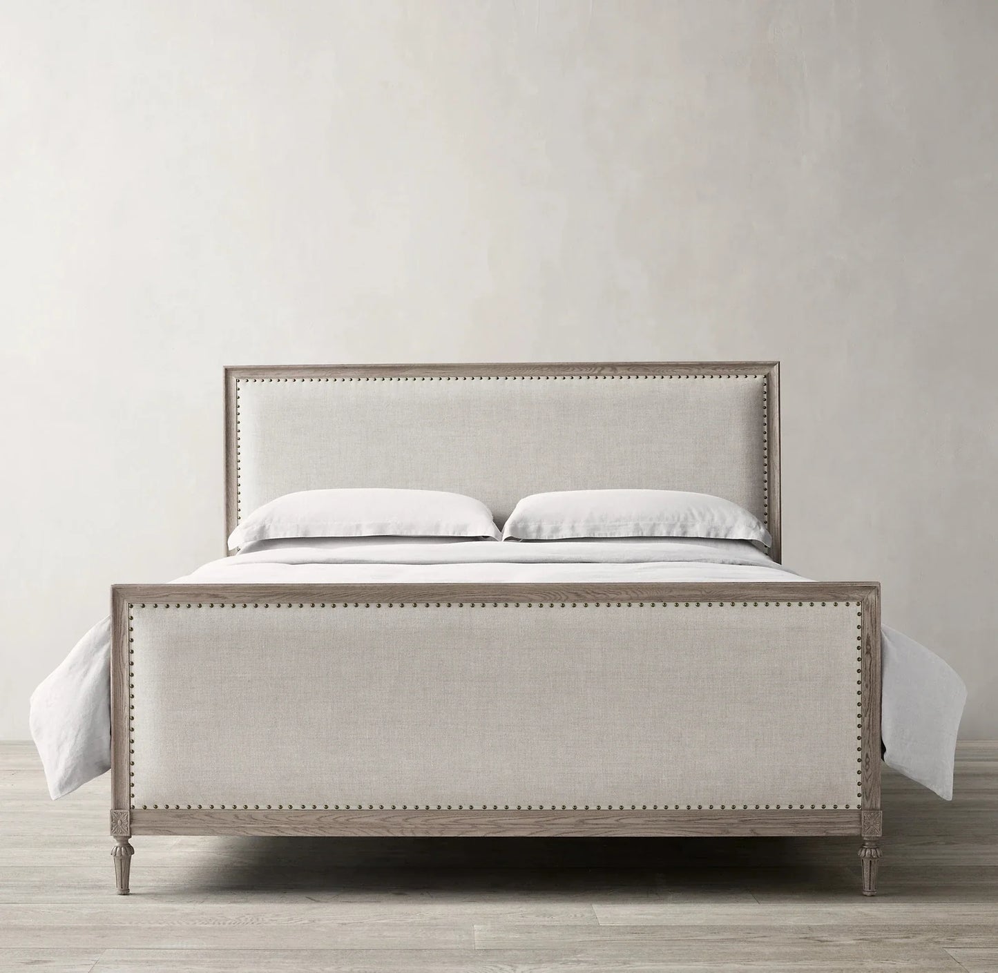 Upholstered Bed – French-style Solid Larch Wood American Retro Design