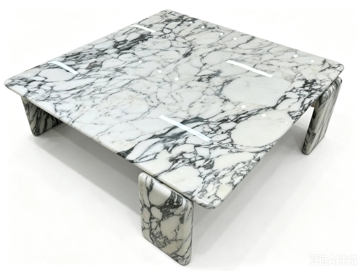 Luxury Square Natural Marble Coffee Table Modern Italian Style for Villa