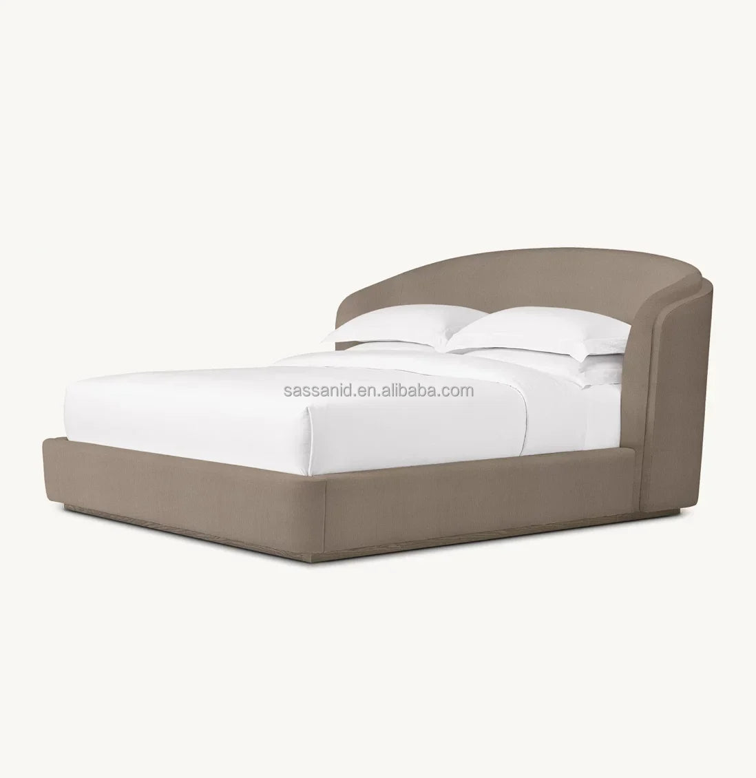 Fabric Shelter Bed – Low-Profile Slipcovered Natural Contemporary Statement Piece