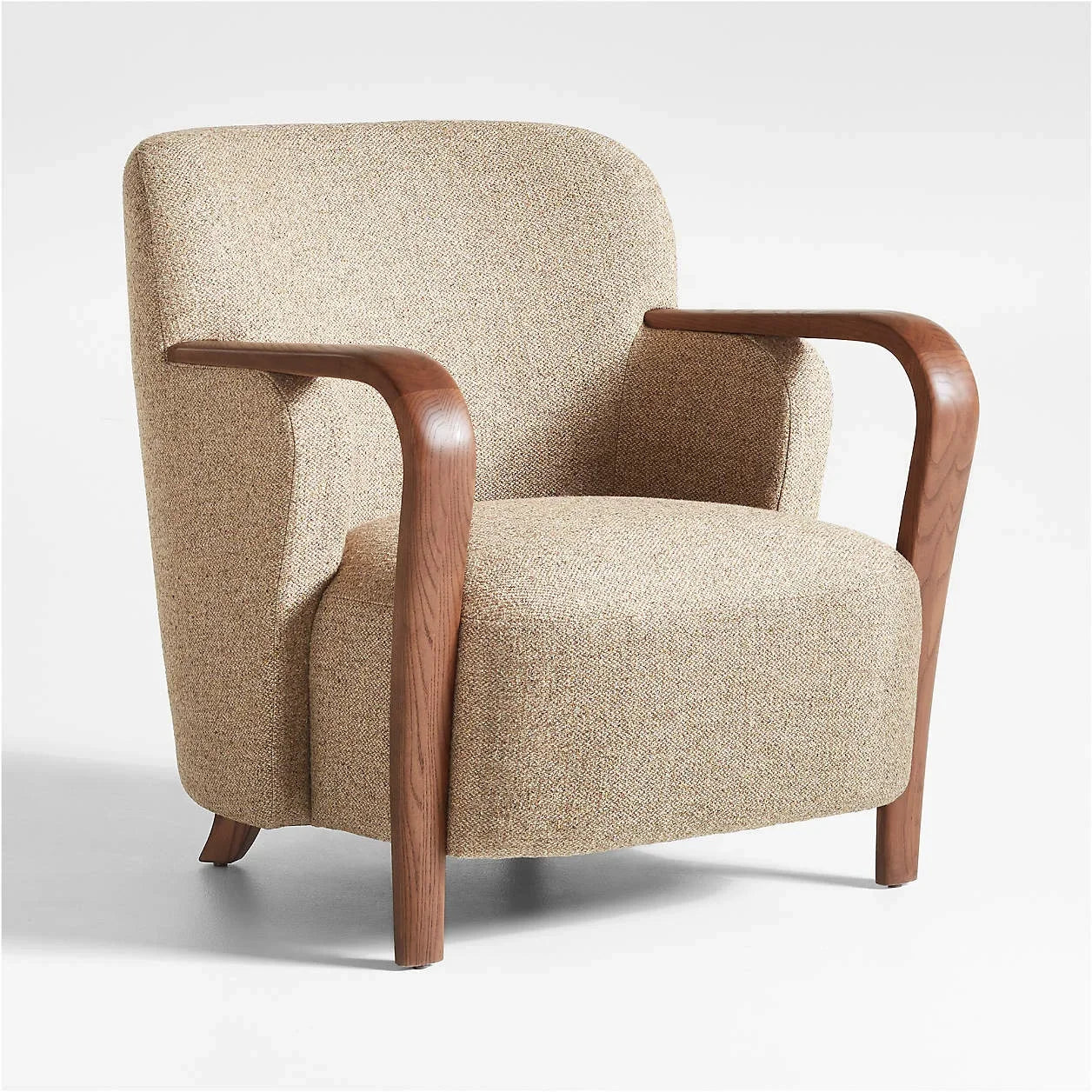 Accent Chair – Tufted Oak & Performance Fabric Modern | 1601099152302