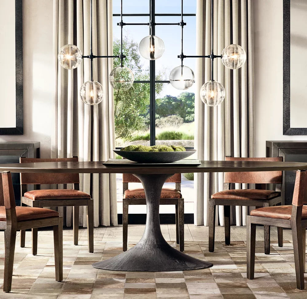 Oval Dining Table – Extendable Midcentury American Wood Statement Piece