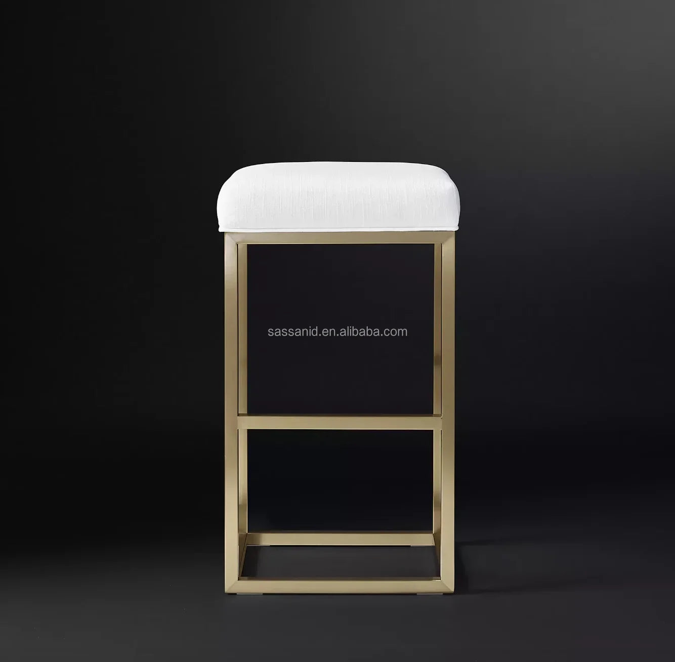Bar and Counter Stool – Sculptural Metal Frame Fabric Modernist Seating | 1600687737491