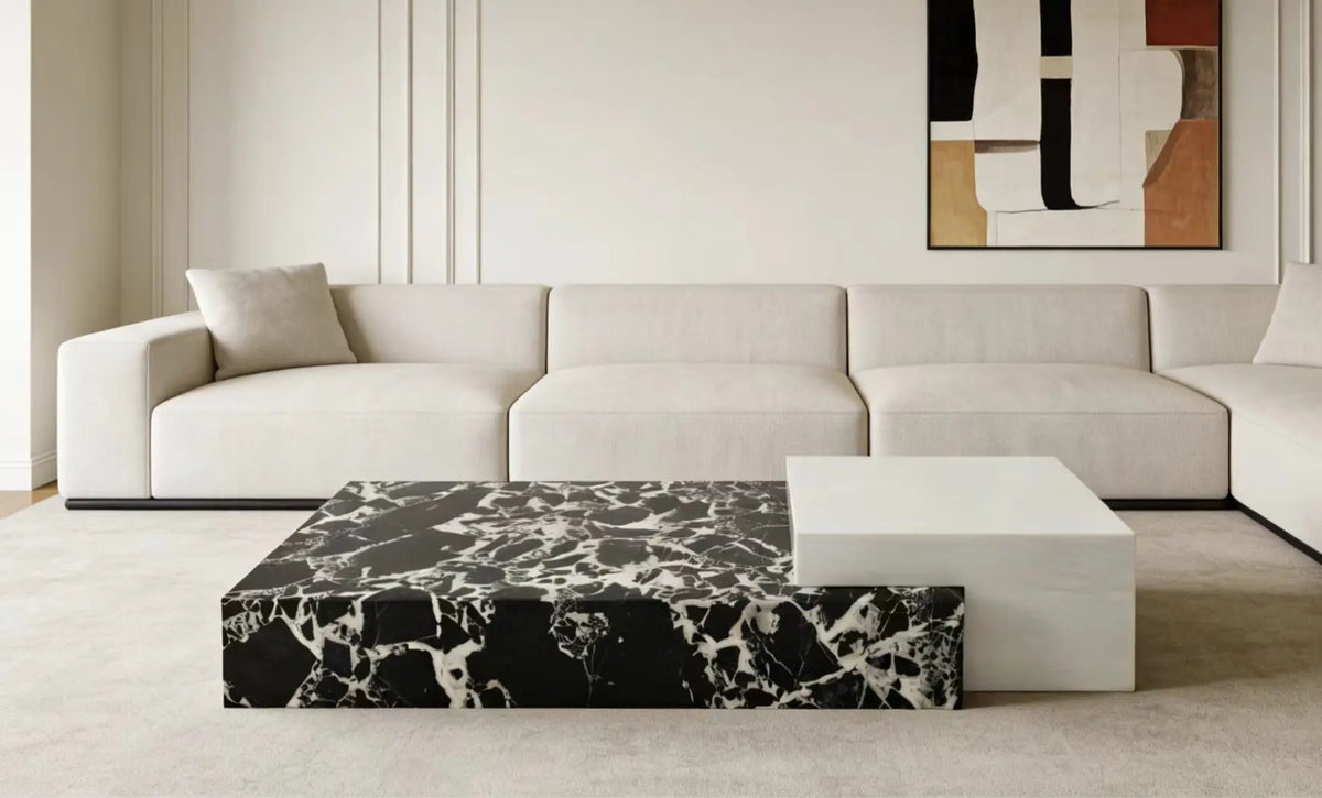 Luxury Marble Coffee Table Modern Italian Style for Villa