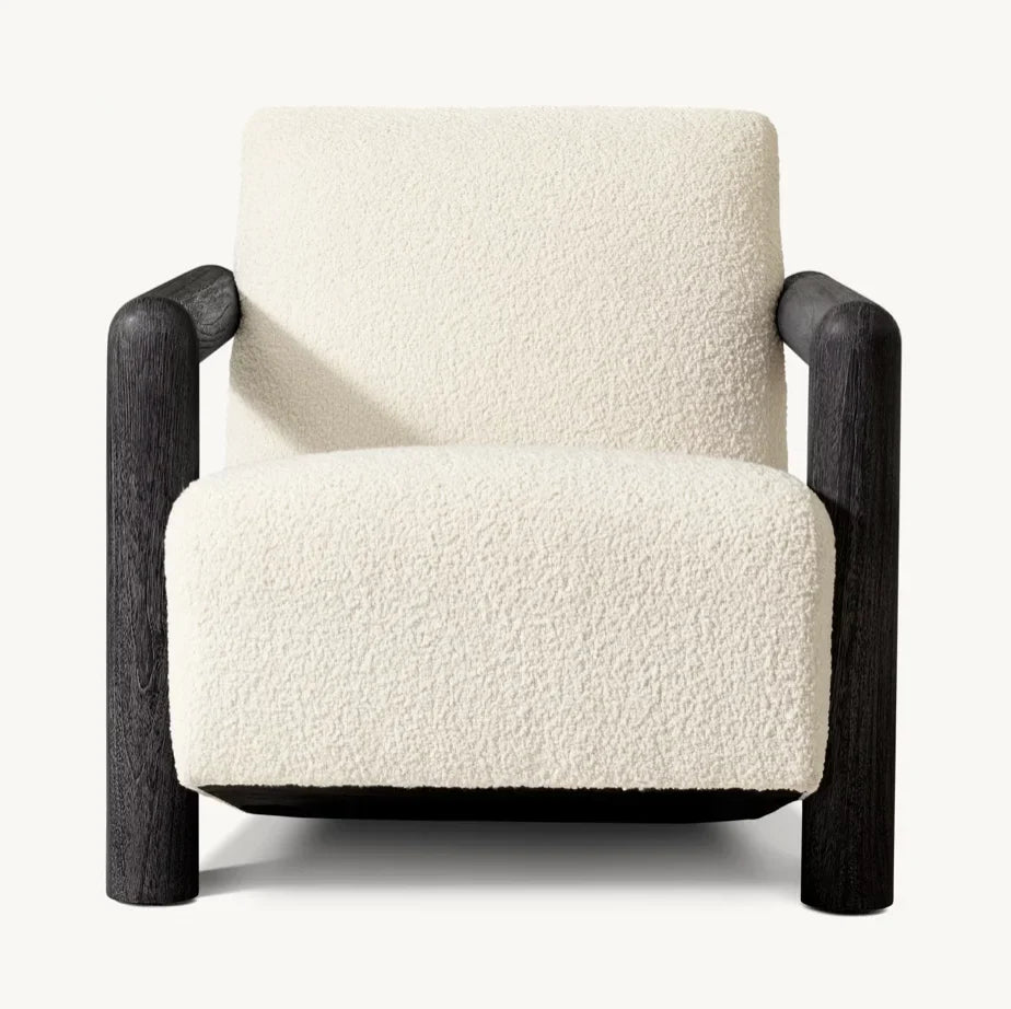 Ford Lounge Chair – Sculptural Oak Frame with Bouclé Upholstery by Re Home