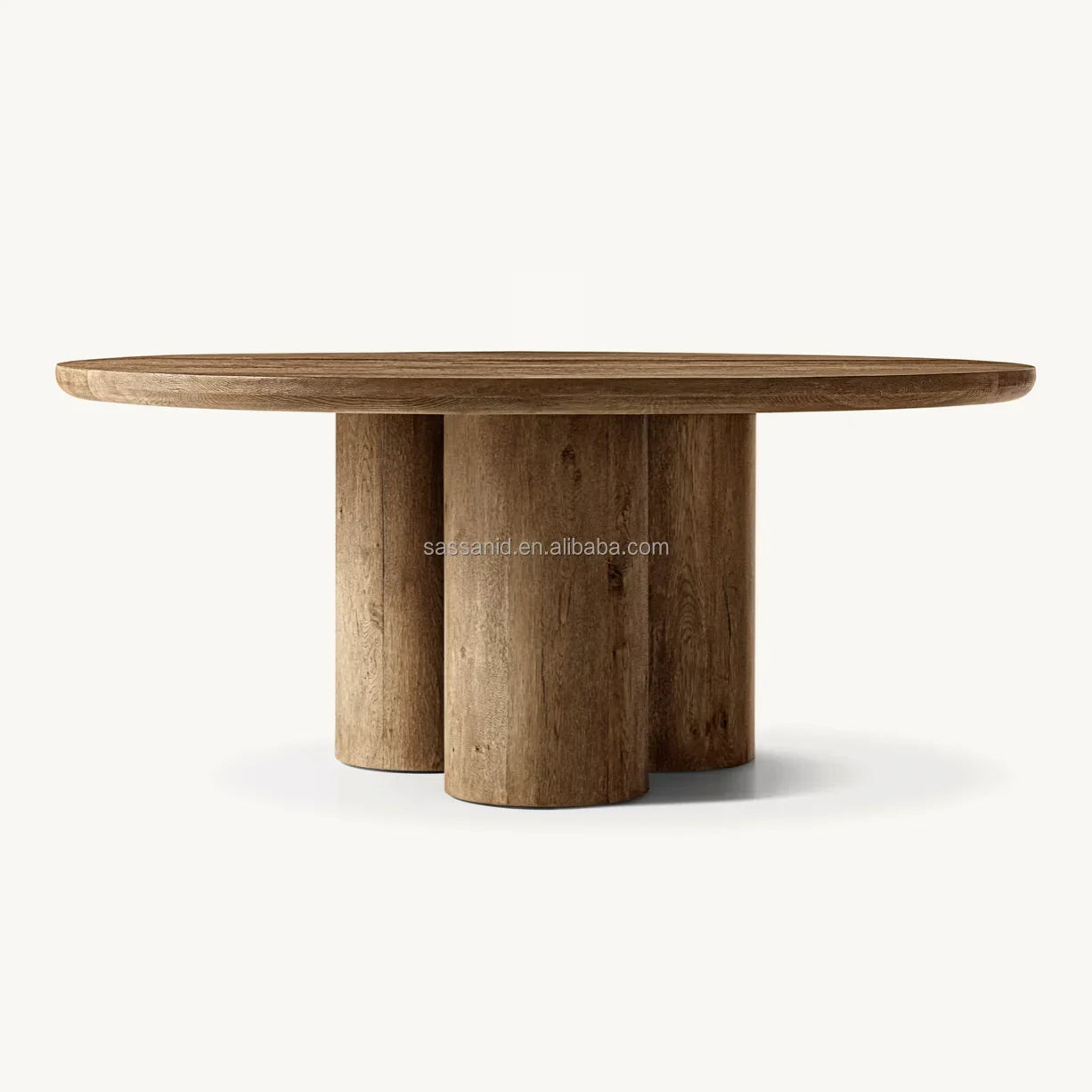 Oslo Round Dining Table – Cylinder Base Solid Oak Contemporary Statement Piece
