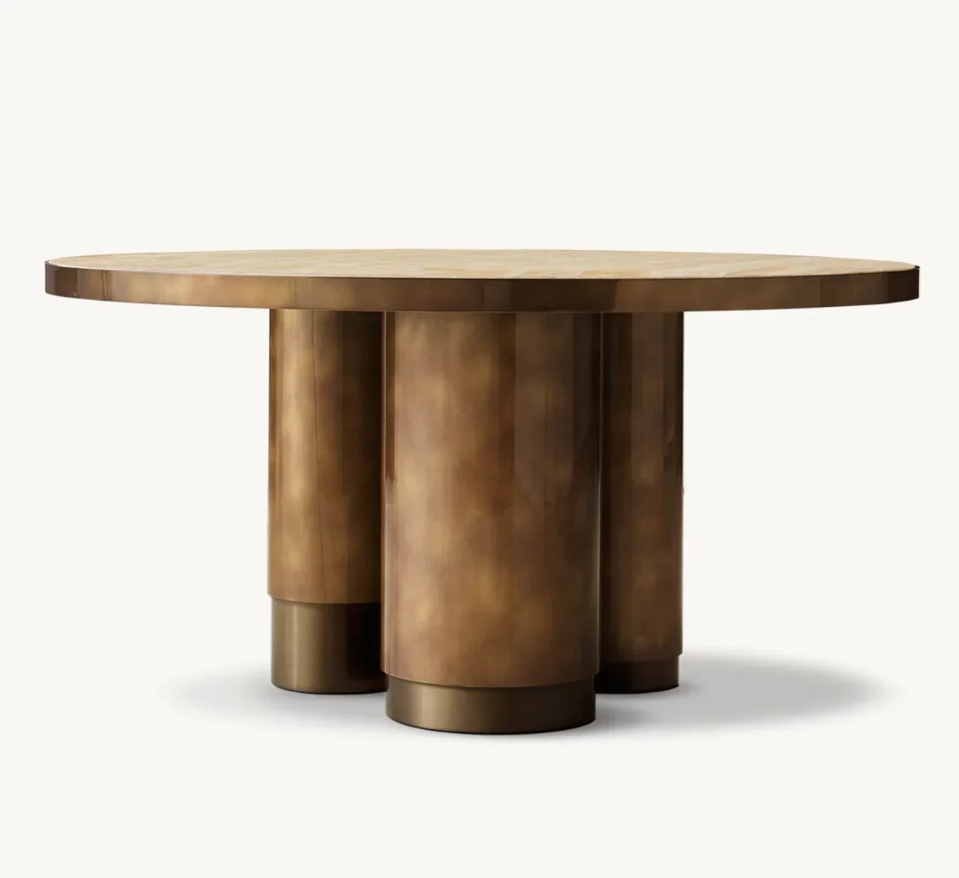 Round Onyx Dining Table 152cm – Luxury Mid-Century Statement Piece