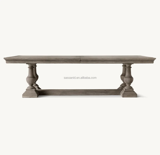St. James Extendable Dining Table – Solid Wood Architectural Statement Piece