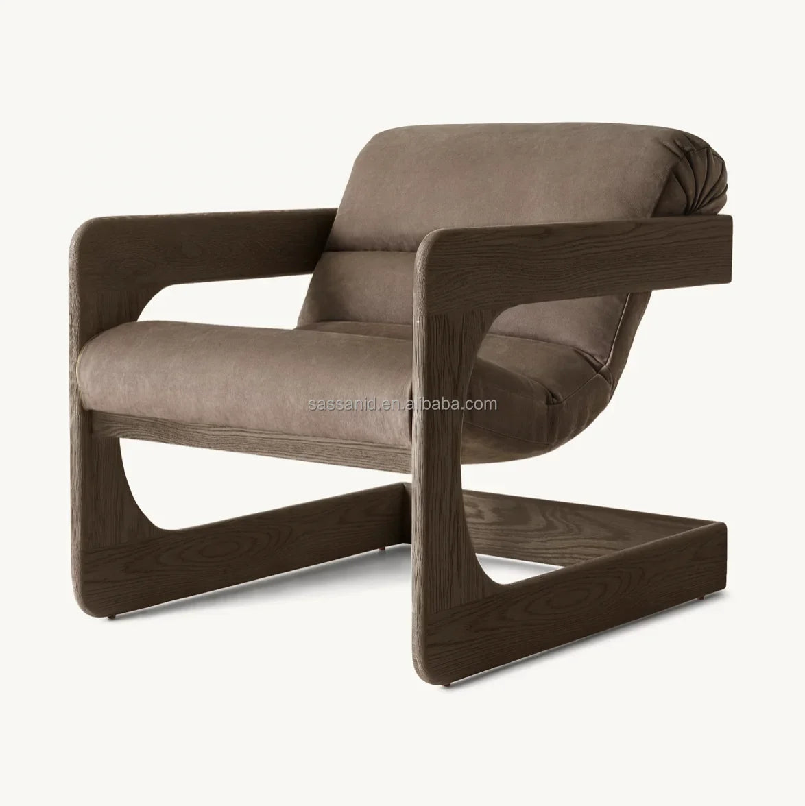 Axel Leather Chair – Postmodern Sculptural Frame in Solid Oak & Italian Leather