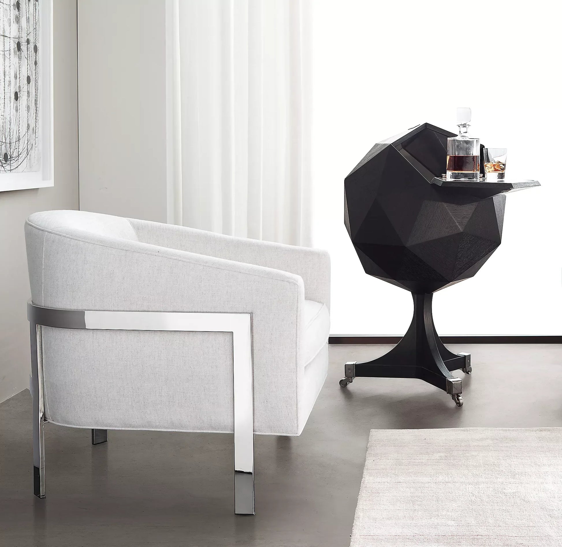 Reginaldo Club Chair – Mid-Century Modern Solid Oak and Metal Statement Piece