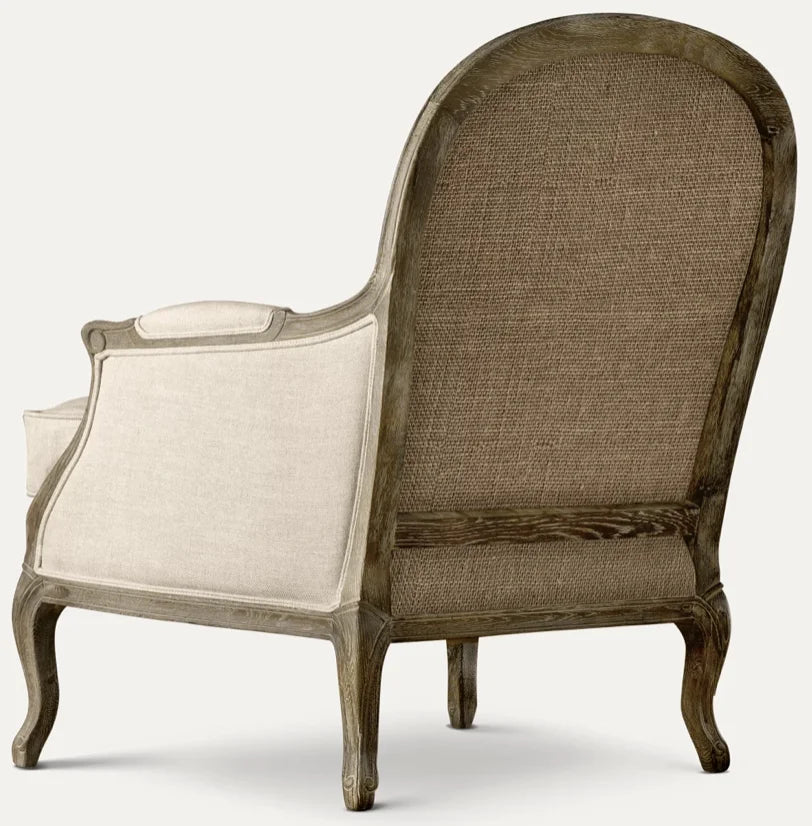 Accent Chair – Rococo Tufted – Linen & Burlap – Lyon – Italian Statement Piece
