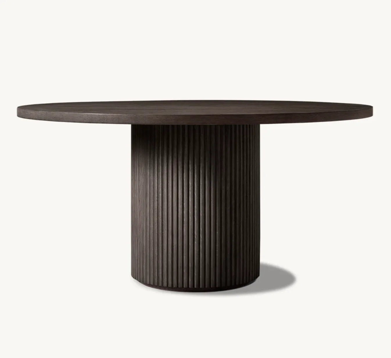 Round Dining Table – Column Base Oak – French Art Deco Piece | 1600917606107