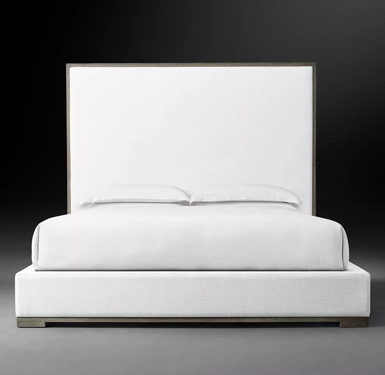Modern Platform Bed – Tufted Upholstered Frame in Linen or Velvet