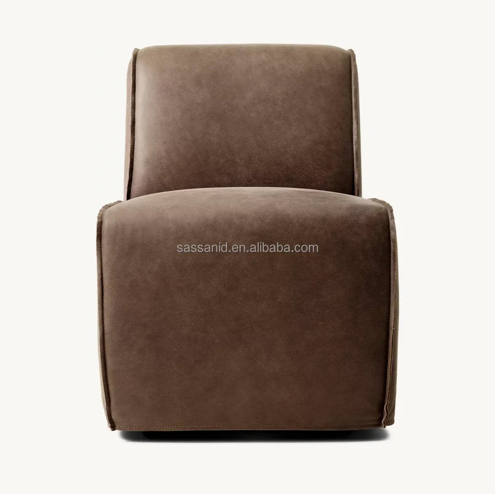 Dining Chair Barrel Seat – Walnut Leather Oliver Oulton Contemporary