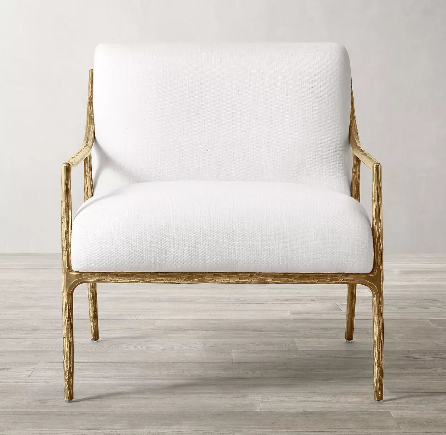 Thaddeus Slope Arm Chair – Hand Hammered Metal Statement Piece