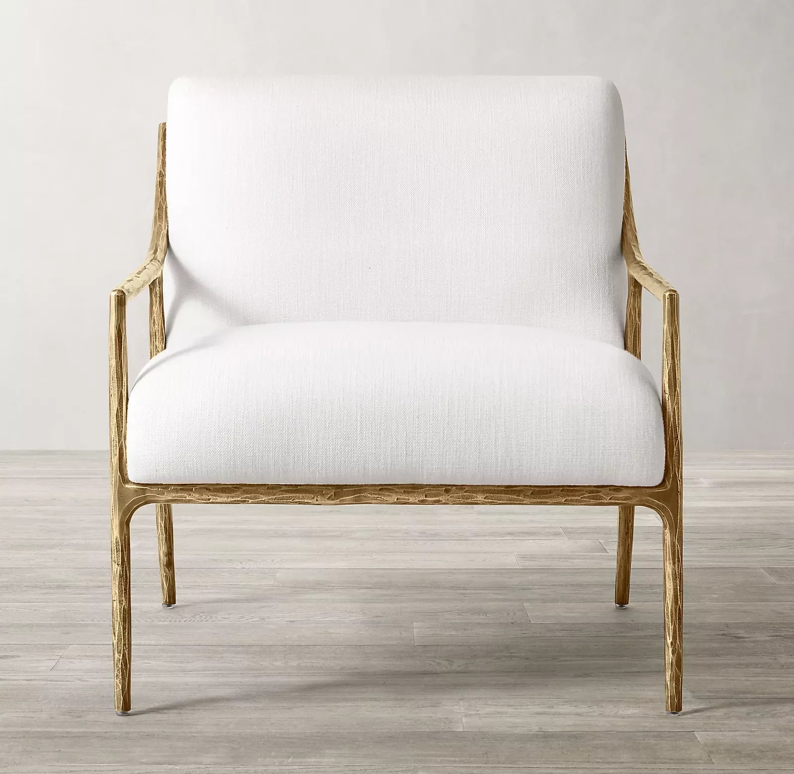 Thaddeus Slope Arm Chair – Hand Hammered Metal Statement Piece