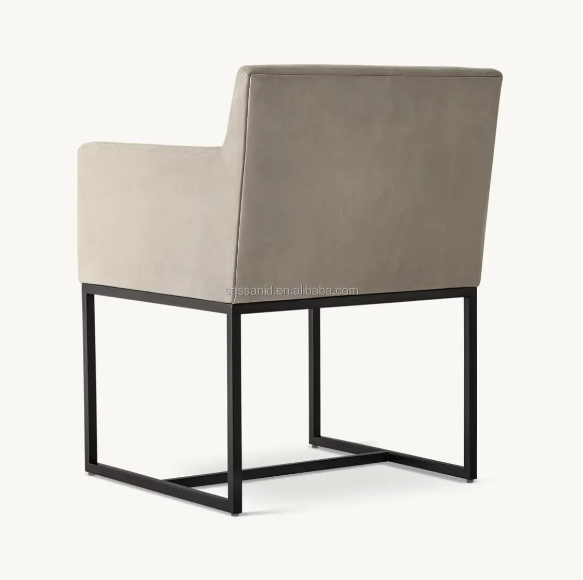 Emery Track Arm Dining Armchair – Leather & Solid Oak Midcentury Modern Statement Piece