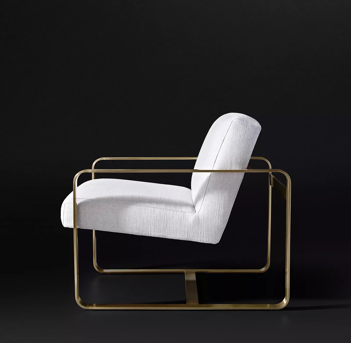 Midcentury Accent Chair – Floating Raked Seat Ribbon Frame | 1600356544339