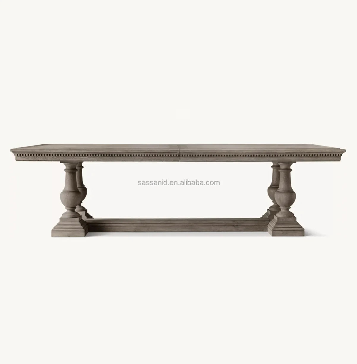 Handcrafted American Oak Rectangular Dining Table – Antiqued Finish Extension Table