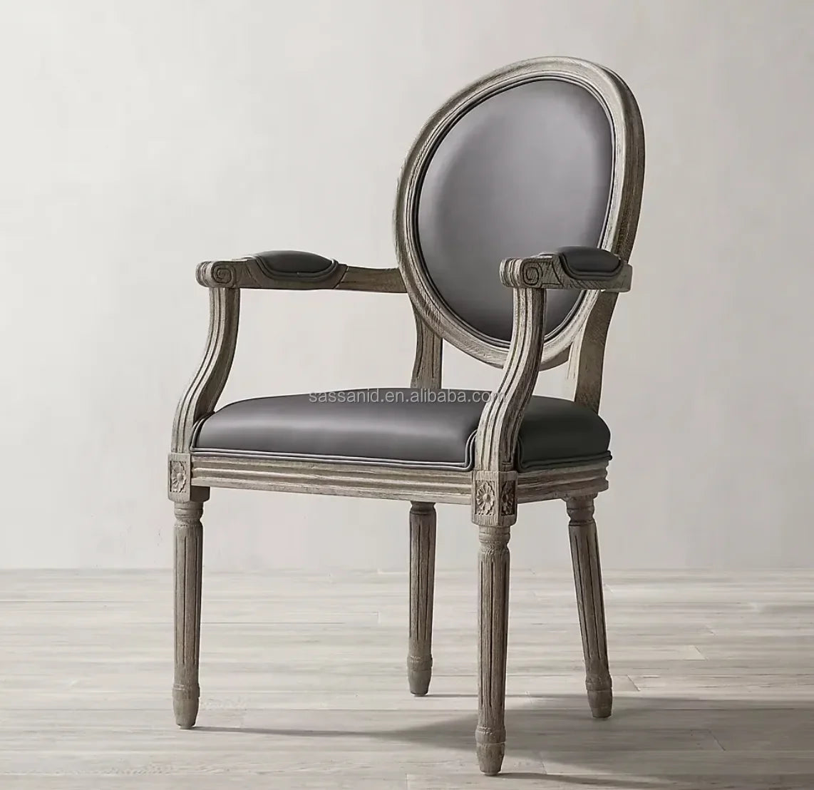 Midcentury Minimalist Dining Chair – Solid Oak & Leather French Vintage