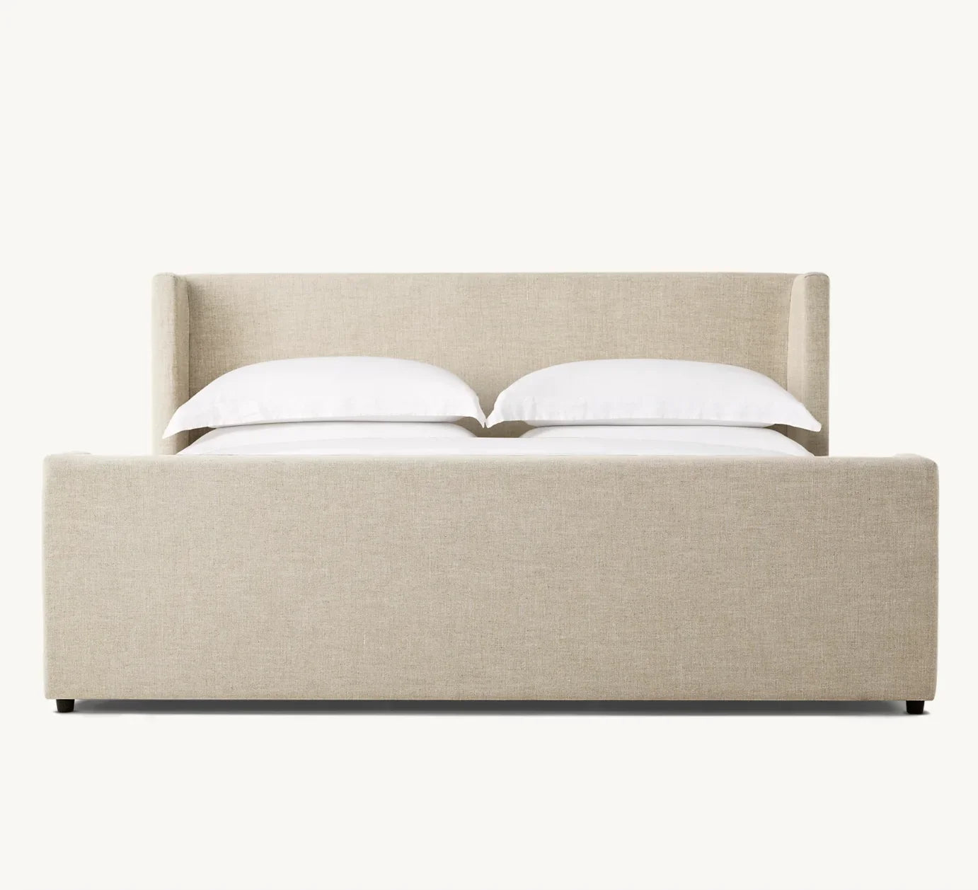 Arlen Shelter Bed – Upholstered Sand Belgian Linen by Arlen – Contemporary Design