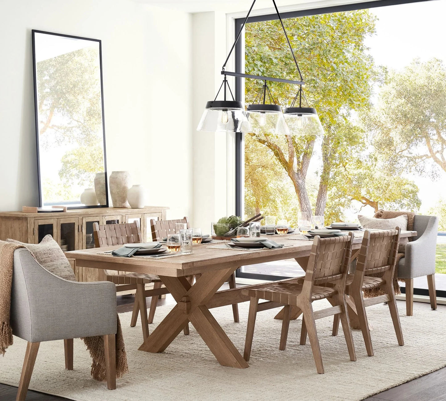 Dining Chair Woven Leather Oak White by Re Home – 85023-882