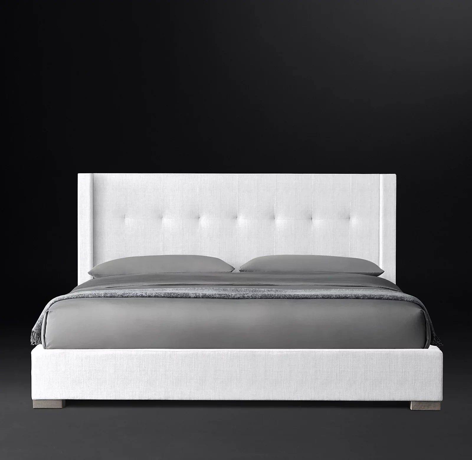 Modernist Shelter Platform Bed – Luxury Oak and Fabric Statement Piece