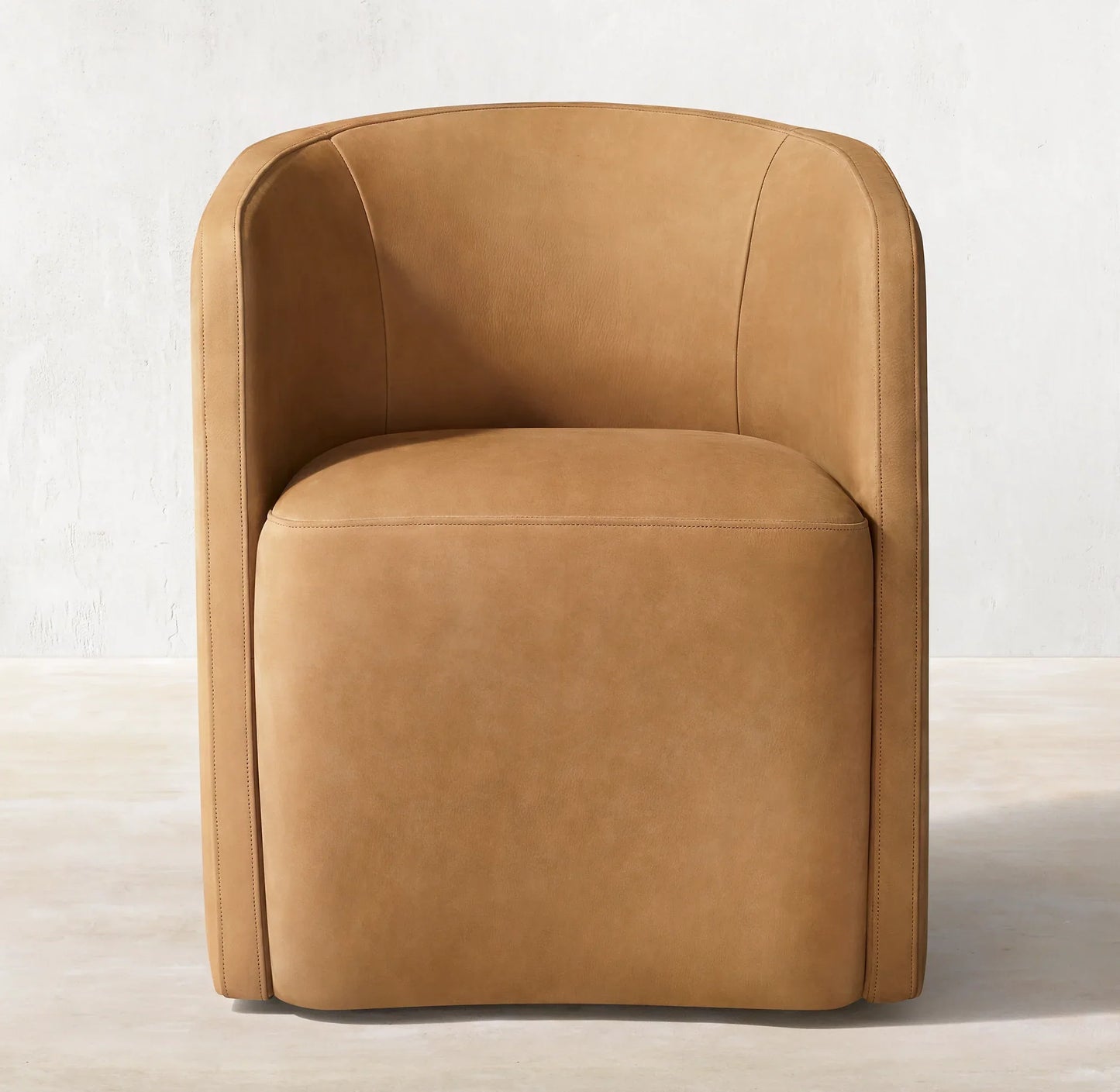 Modern Barrelback Dining Chair 24" – Leather Upholstered Contemporary Seat – Luxury Furniture