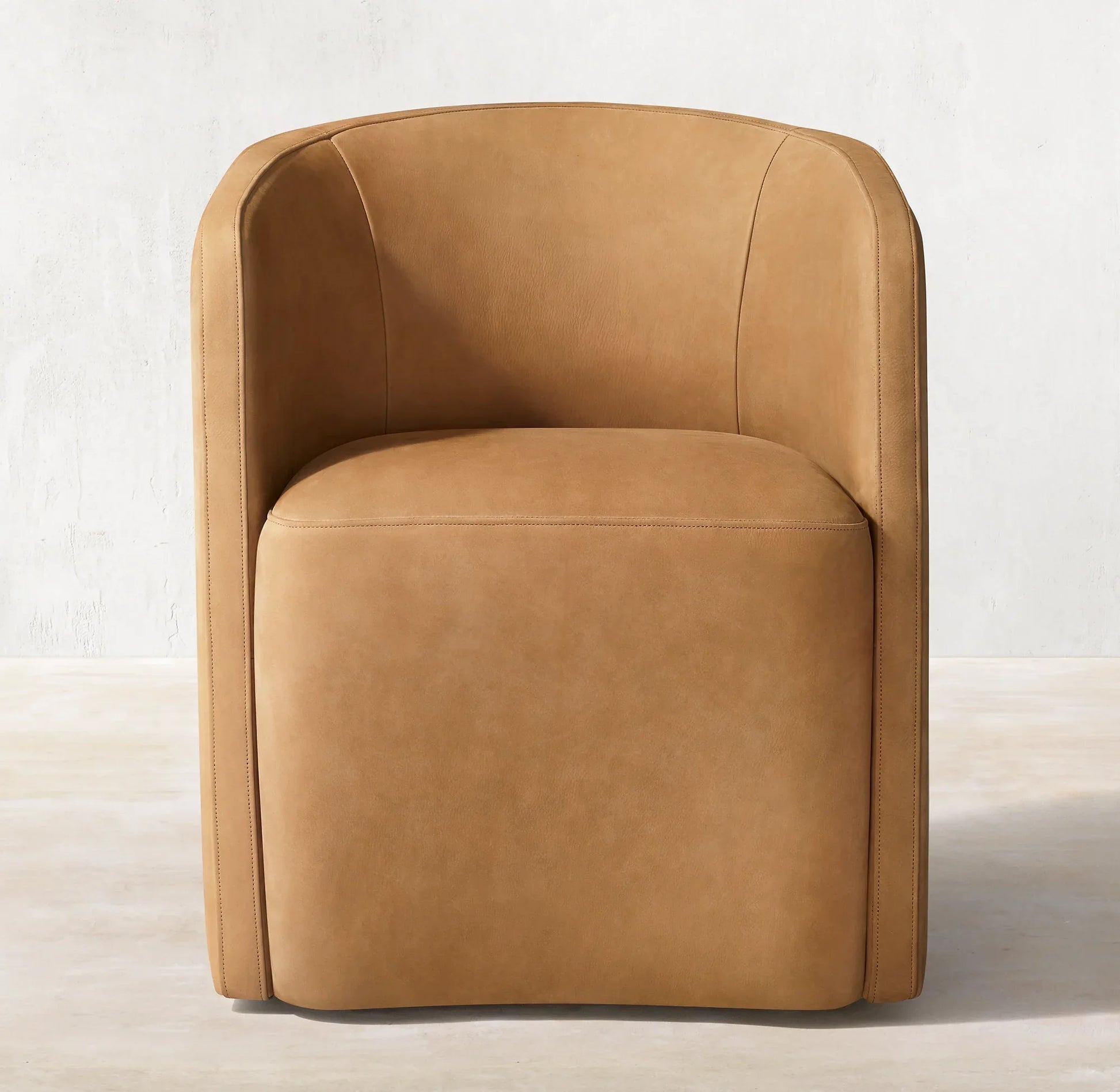 Modern Barrelback Dining Chair 24" – Leather Upholstered Contemporary Seat – Luxury Furniture
