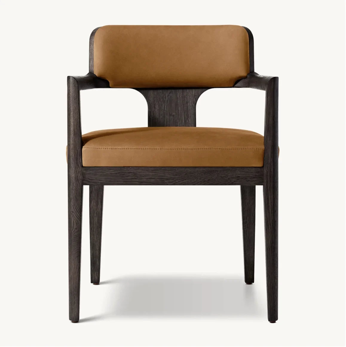 Theo Midcentury Dining Armchair – Solid Oak & Leather Minimalist Statement Piece
