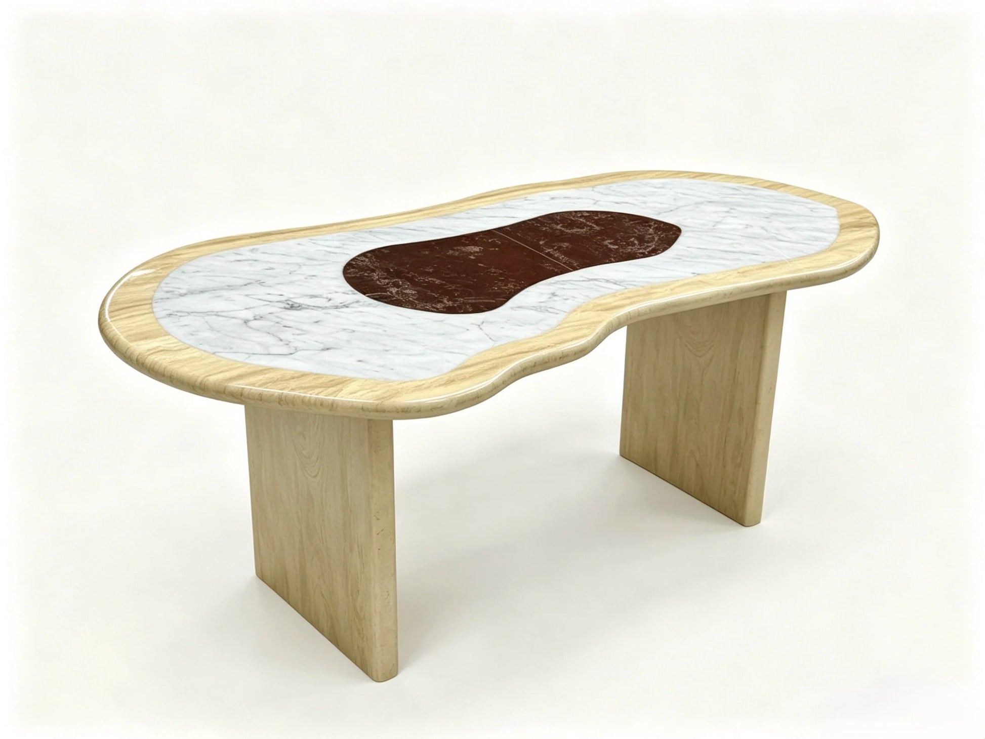 Luxury Cloud Shape Irregular Marble Dining Table Elegant Modern Italian Style for Villa