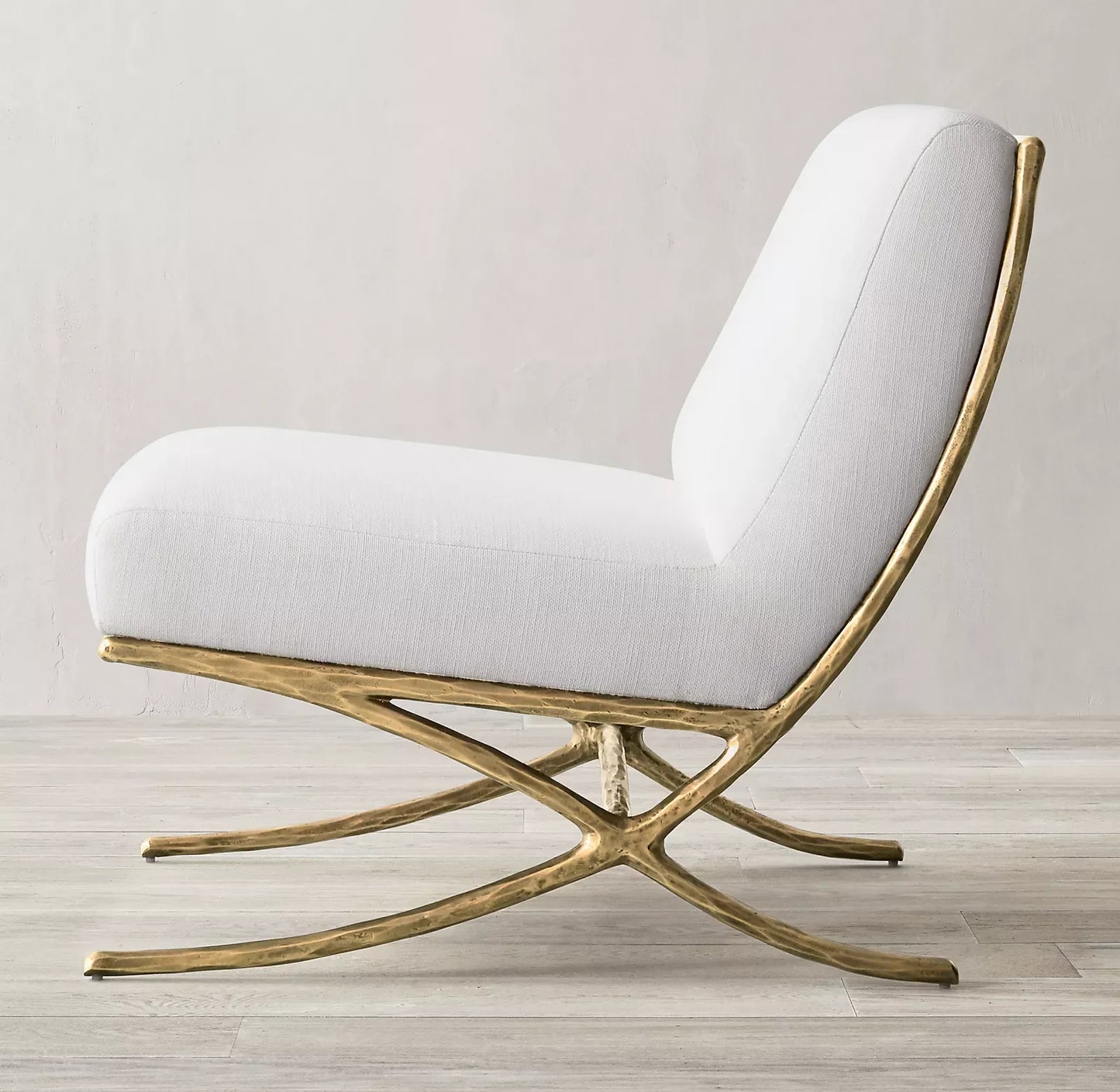 Hand-Forged Metal X-Base Slipper Chair – Luxury Statement Accent Piece