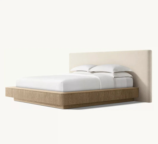 Mulholland Platform Bed – Extended Fabric Panel Statement Piece