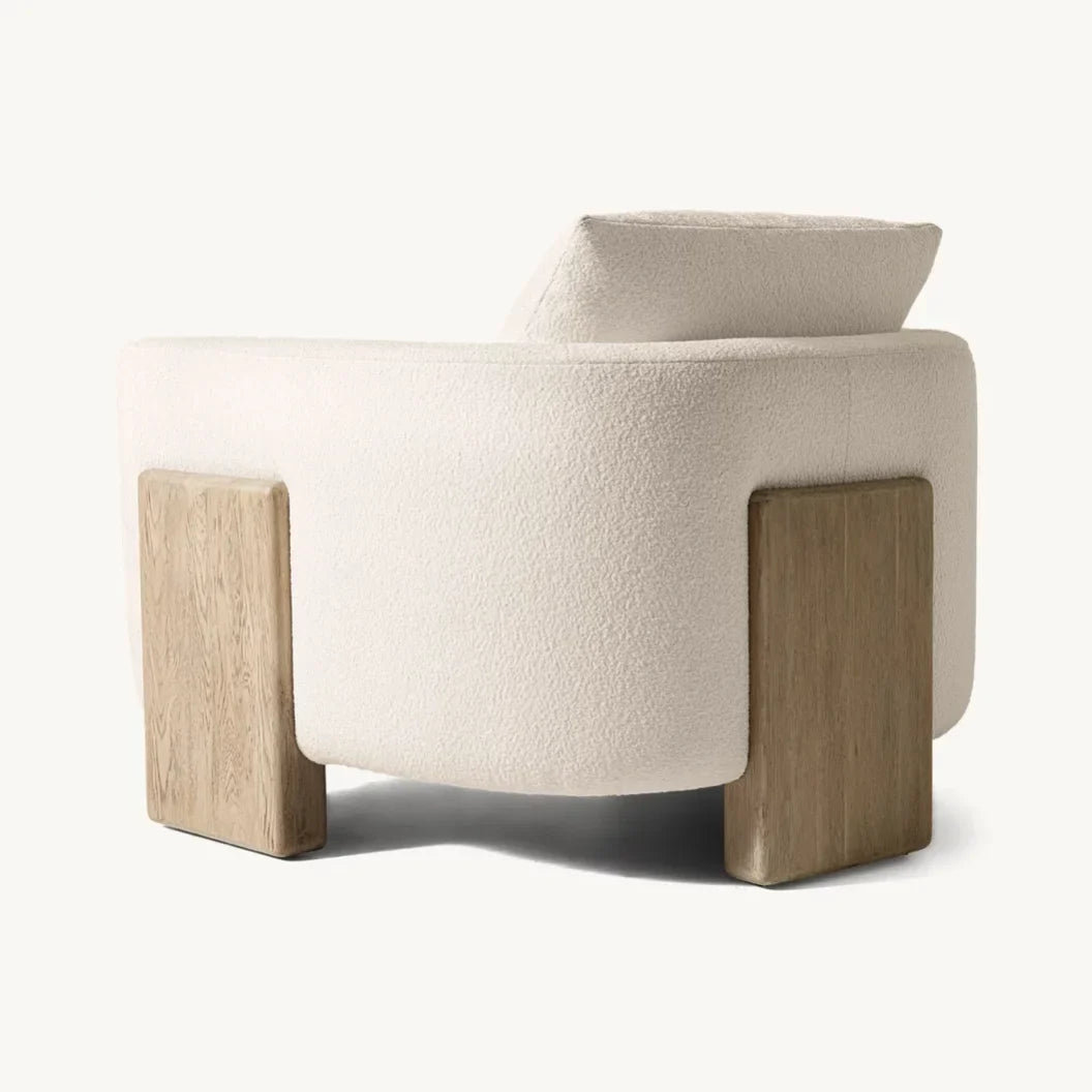 Owen Lounge Chair – Geometric Solid Oak and Leather Statement Piece
