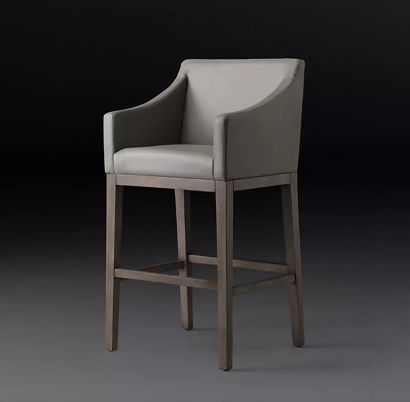 Morgan Slope Arm Bar & Counter Stool – Leather & Oak Midcentury Modern