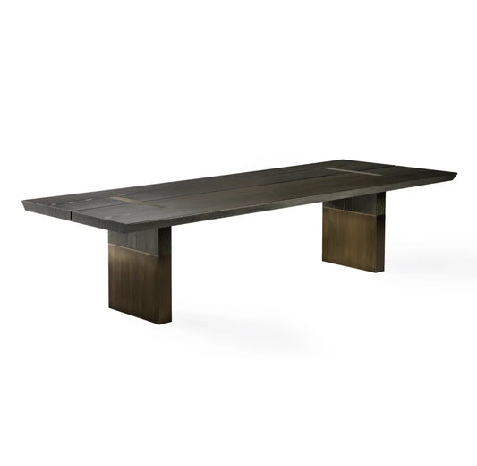 Walnut Ebony Split Dining Table – Luxury Italian Designer Statement Piece