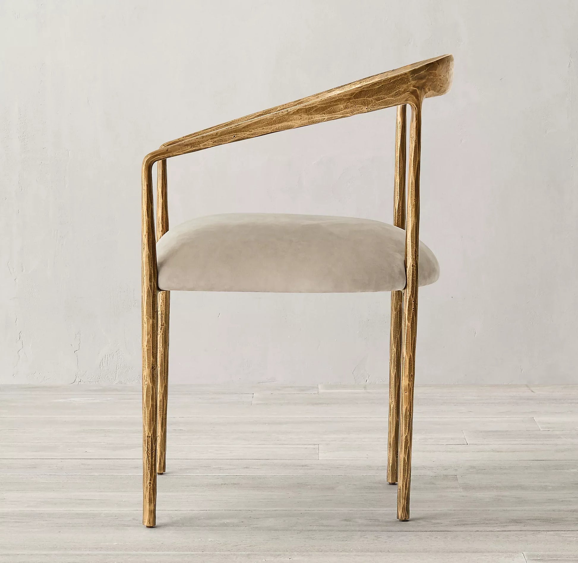 Hand Forged Metal Dining Chair – Curved Leather Luxury Statement Piece