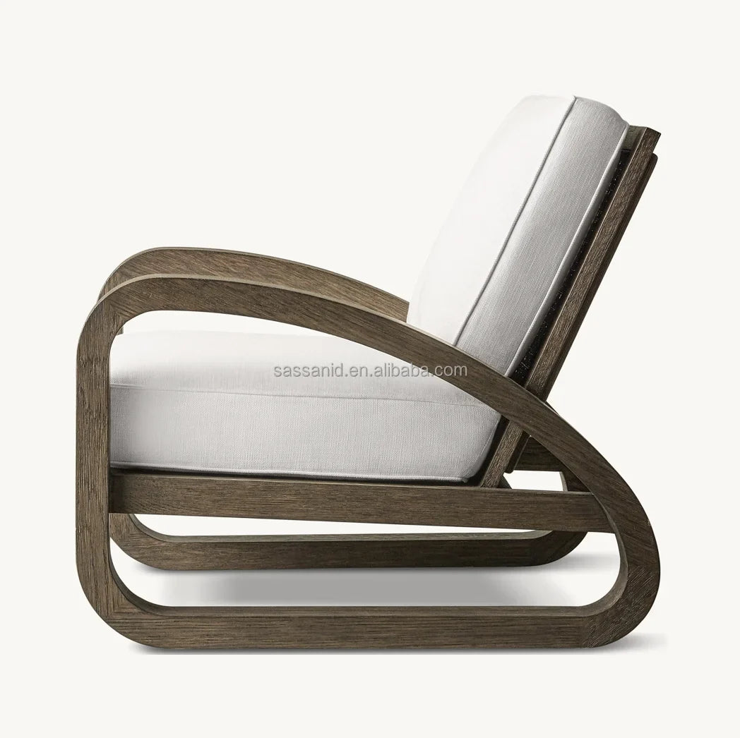 Pascal Lounge Chair – French Modernist Design in Oak and Performance Fabric