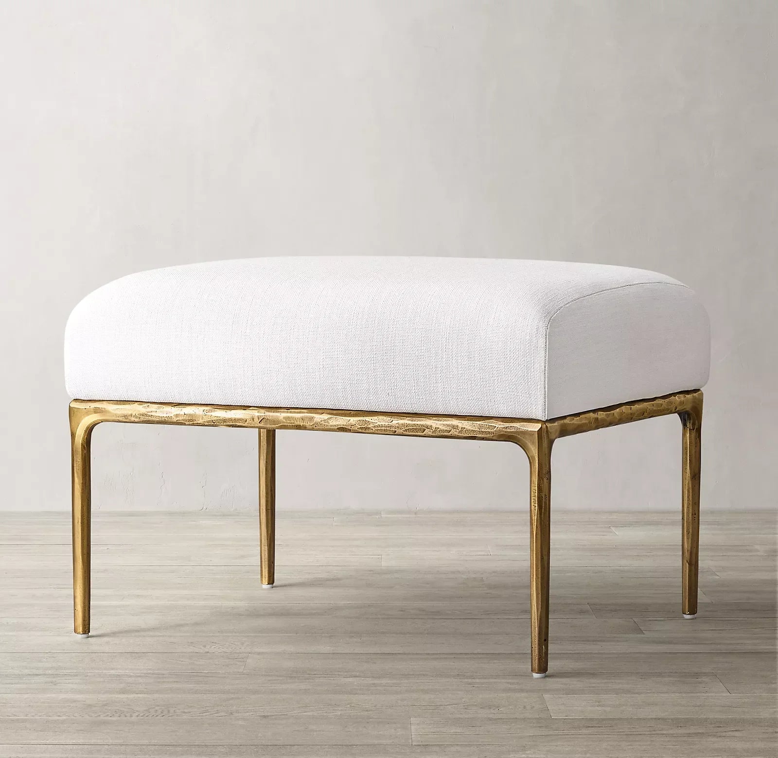 Hand-Forged Metal Ottoman – Rustic Campaign Design in Forged Metal – Artisan Crafted Statement Piece