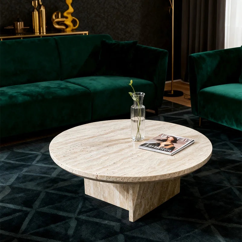 Luxury Round Marble Coffee Table Modern Italian Style for Villa