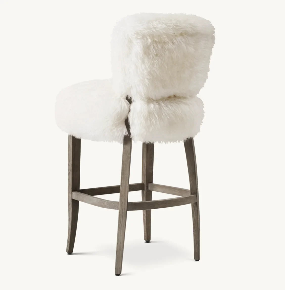 Adele French Comfort Bar Counter Stool – Mid-Century Sheepskin Oak