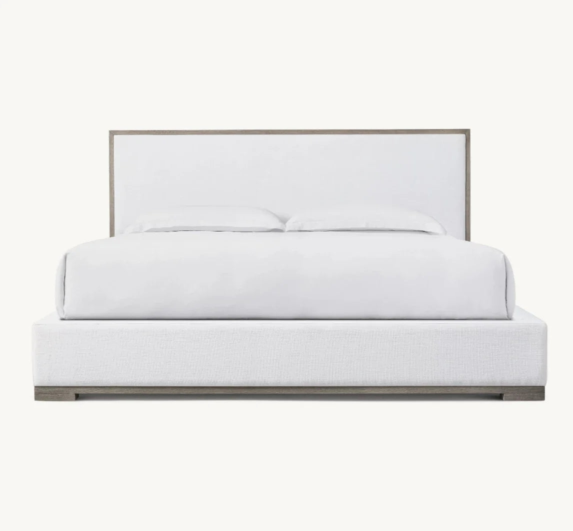 Panel Bed Framed Fabric Upholstered Modena – Contemporary Luxury Bedroom Statement Piece