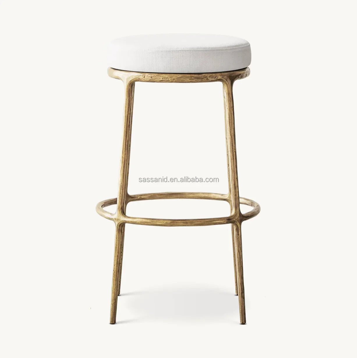 Thadeus Backless Swivel Bar Stool – Hand Forged Metal Statement Piece