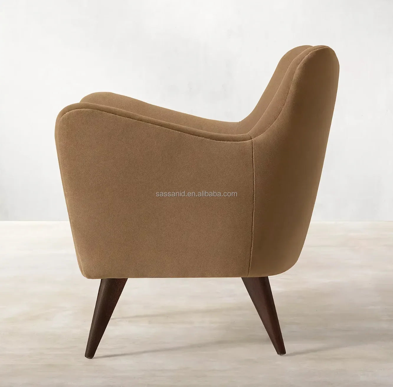 Midcentury Italian Lounge Chair 30.5in – Upholstered Fabric Statement Piece