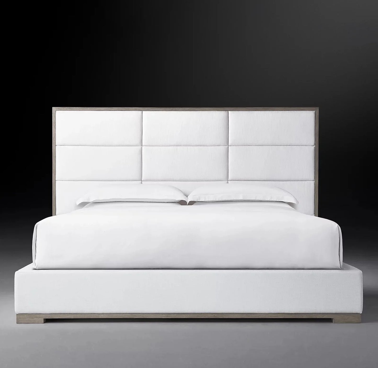 Modern Platform Bed – Tufted Upholstered Frame in Linen or Velvet