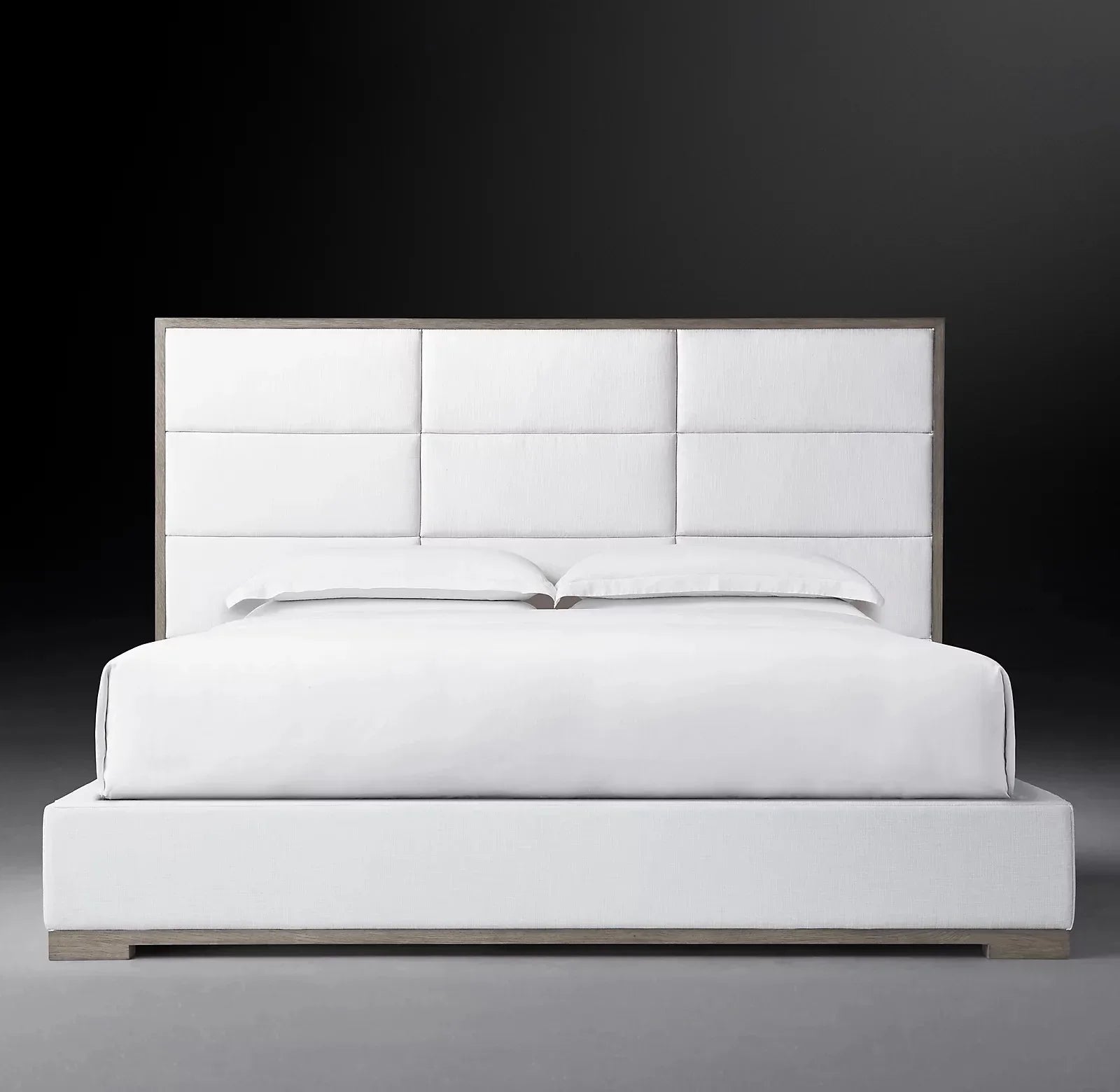 Modern Platform Bed – Tufted Upholstered Frame in Linen or Velvet