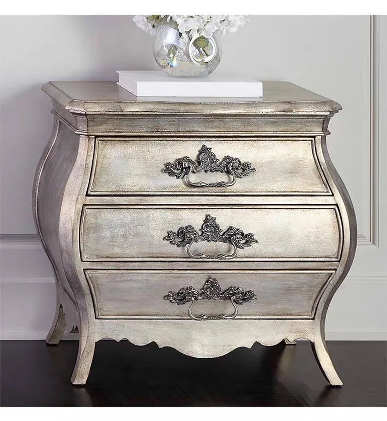Solid Wood Bed, French Palace Carving – Birch Timber Statement Piece