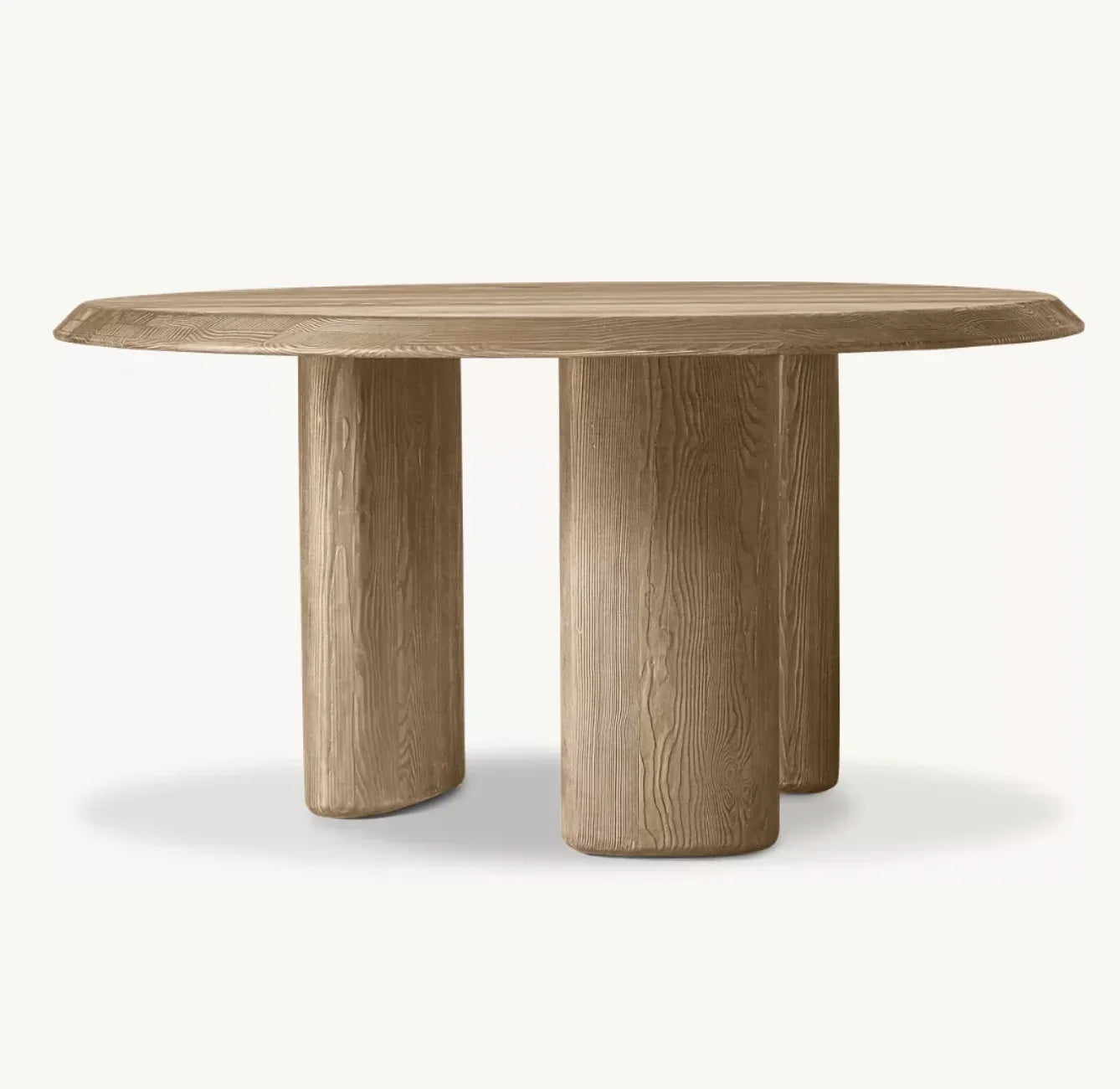 Round Dining Table Minimalist Sculptural Form in Douglas Fir – European Statement