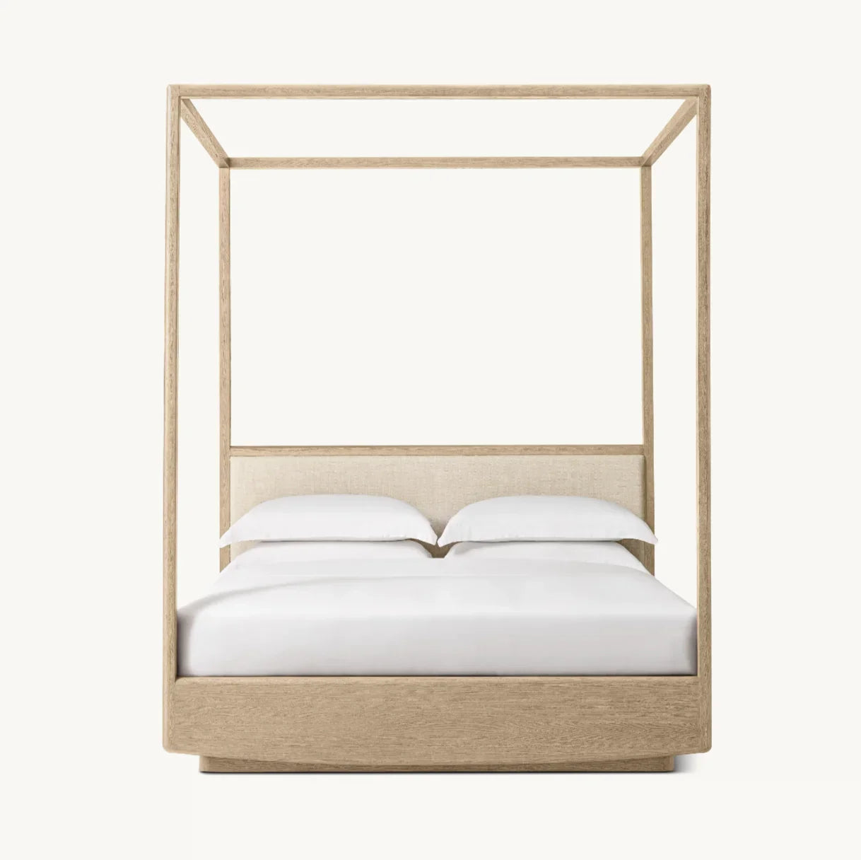 Dalia Canopy Bed – Sculptural American White Oak Platform Bed