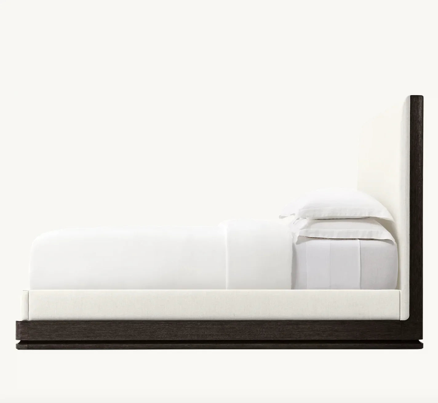 Contemporary Platform Bed – Nontufted Panel Design in Brushed Oak | 1601307761542