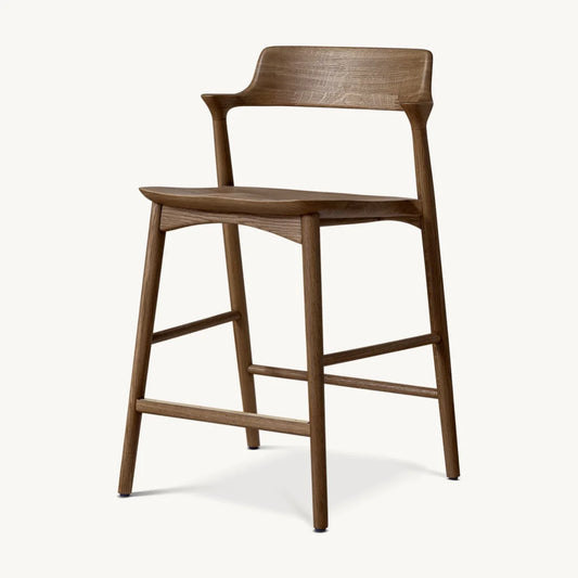 Danish Design Solid Oak Bar Stool – Mid-Century Cane Statement Piece | 1601257668318
